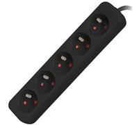 Lanberg Multiprise PS0-05E-0100-IEC-BK – 5 prises, câble 1 m pour SAIS