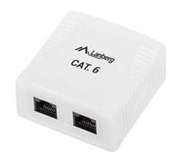 lanberg rosace murale rj45 2 prises ou6 0002 w