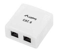 lanberg rosace murale rj45 2 prises ou6 0002 w