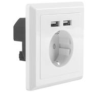 LANBERG ROSETA PARED 230V SCHUKO 16A 2X USB 2.1 A Blanco