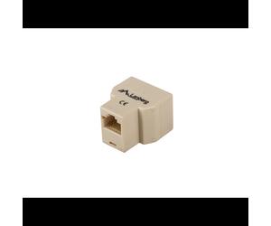 Lanberg Séparateur Voix/Données AD-RJ45-2RJ45-OU Beige, Connecteur RJ45 Femelle/Femelle, 1 port Entrée, 2 ports Sortie, 3 ports Ethernet, Certification CE
