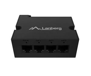 Lanberg Switch DIN-GE4-BT-90W Rallonge PoE 1 entrée 3 Sorties 1 Go