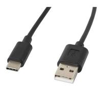 Lanberg Câble USB ENV.-USBO 10CC-0018 – USB 2.0 A mâle vers USB Type C mâle, 1,8 m Noir
