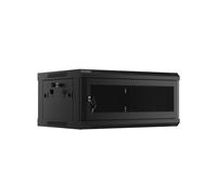 Lanberg WF01-6404-23B Rack Mural 4U Noir 600x450mm, Charge Max. 60kg, IP20, Rail 1.5mm, Compatible 19", Incl. Kit Montage Mural & Vis