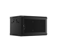 Lanberg WF01-6406-23B Rack Mural 6U Noir, Charge Max 60kg, Porte Perforée, Rails 1.5mm, IP20, 600x450x379mm, Ventilation Optionnelle, 19"
