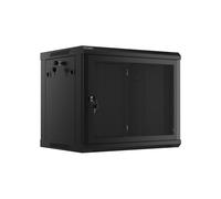 Lanberg WF01-6409-23B Rack Mural 9U Acier Noir 600x450mm Charge 60kg Porte Perforée Ventilation 2 Ventilateurs Conforme ANSI/EIA RS-310-D, IP20
