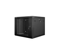 Lanberg WF01-6609-10B : Rack Mural 9U Acier Noir 600x600mm Charge 60kg Porte Verre Trempé, Panneaux Amovibles, IP20, Rails 1.5mm, ANSI/EIA RS-310-D