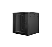 Lanberg WF01-6612-10B : Rack Mural 12U, 600x600mm, Acier/Verre trempé, Charge 60kg, IP20, Rails 1.5mm, Compatible 19", Noir