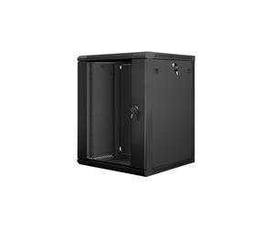 Lanberg WF01-6615-10B Rack Mural 15U 600x600x774mm, Charge 60kg, Porte Verre Trempé, Acier Noir, Panneaux Latéraux Amovibles avec Verrouillage