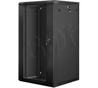 Lanberg WF01-6622-10B Lanberg Armoire murale rackable 19" 22U/600X600 porte vitrée noire (Livraison par transporteur)