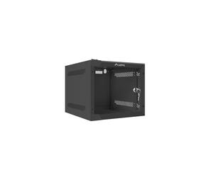 Lanberg WF10-2304-10B Rack Mural 4U Acier Noir 280x310x247mm Charge 20kg, Porte Métal Verrouillable, 1 Ventilateur 230V, Profondeur Montage 23.8cm