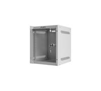 Lanberg WF10-2306-10S Rack Mural 6U Acier Gris Porte Verre Trempé 280x310x336mm Charge Max 20kg + 1 Ventilateur 230V et kit de montage 10"