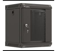 Lanberg WF11-3306-10B Rack Mural 6U 30kg Acier & Verre Trempé 300x300x370mm IP20 ANSI/EIA RS-310-D, IEC297-2 avec Rails & Gestion Câbles