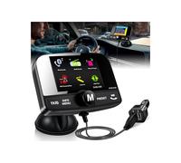 LanBlu DAB Adaptateur audio de voiture avec carte TF 64 G, mains libres Bluetooth, adaptateur DAB 2,4", lecteur de musique FM + entrée auxiliaire