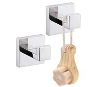LANC Accessoires de salle de bain Crochets de peignoir Chromé Poli Cintre Manteau Serviette Crochets Salle De Bain Cuisine SUS 304 Support mural en acier inoxydable 2 Pack, A8805CP-P2