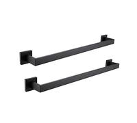 LANC Lot de 2 Barres Porte-Serviettes de Bain en Acier Inoxydable pour Salle de Bain Noir Mat 61 cm