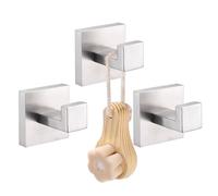 LANC Lot de 3 Porte-serviettes de Salle de Bain - Crochet Carré Robuste, Patère, Cintre Mural pour Cuisine et Garage - SUS 304 Acier Inoxydable, Nickel Brossé, A8805BN-P3