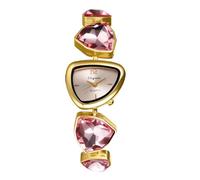 Lancardo Élégante montre bracelet avec pierre de naissance : bracelet en acier inoxydable rose brillant, parfait pour un anniversaire, une mère, une fille, une petite amie