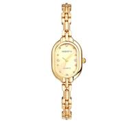 Lancardo Élégante montre dorée à quartz ovale avec bracelet en acier inoxydable pour femme, pour Noël, anniversaire