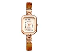 Lancardo Montre-bracelet à quartz pour femme avec cadran rectangulaire et chiffres arabes incrustés de pierres précieuses en plastique pour affaires, décontracté, fête, Noël
