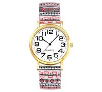 Lancardo Montre bracelet élastique bohème : quartz facile à lire, chiffres arabes, bracelet en acier inoxydable, cadran rond pour anniversaire