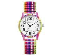 Lancardo Montre Femme Quartz Analogique avec Grand Cadran Numérique,Montre Bohème Bracelet Élastique