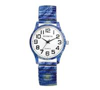 Lancardo Montre Femme Quartz Analogique avec Grand Cadran Numérique,Montre Van Gogh Élastique