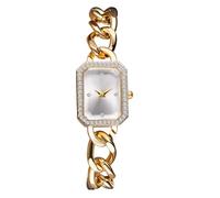 Lancardo Montre Femme Rectangulaire Fantaisie: Montre Analogique Quartz avec Cadran Minimaliste IIndex Dimant Strass et Bracelet Chaîne Aciei Inoxydable Ajustable - Cadeau Élégant Anniversaire