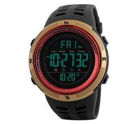 Lancardo Montre Homme Numérique Étanche 5ATM:Montre Digitale Militaire Extérieur Multifonctionnel à Bracelet Silicone avec Chronomètre Calendrier LED - Cadeau Anniversaire Fête des Pères