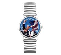 Lancardo Montre Homme Quartz Analogique Trump 2024 avec Grand Cadran Numérique,Bracelet Élastique