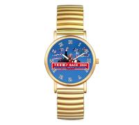 Lancardo Montre Homme Quartz Analogique Trump 2024 avec Grand Cadran Numérique,Bracelet Élastique