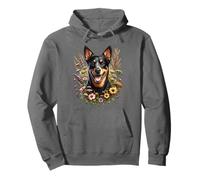 Lancashire Heeler Dog Summer Wildflowers Illustration Sweat à Capuche