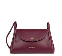 LANCASTER | Accordéon Double - Grand Sac Trotteur Cuir de Vachette Grainé Bordeaux - In - Or pâle