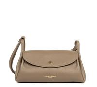 LANCASTER | Accordéon Double - Sac Trotteur Cuir de Vachette Grainé Taupe - In - Or