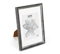 Cadre A4 Original en Bois Massif Shabby Chic - Aspect Antique/Vintage - Vitre en Verre trempé - Passe Partout pour Photo 20x15 cm - 2 cm d'épaisseur - Argent Antique