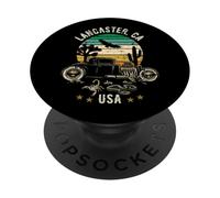Lancaster California USA Hotrod Design rétro Coucher de Soleil dans Le désert PopSockets PopGrip Adhésif