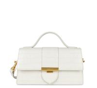Lancaster Sac baguette A rabat avec fermoir M Croco Ily Ecru