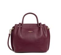 LANCASTER | Foulonné Double - Grand Sac à Main Cuir de Vachette Grainé Bordeaux - In - Or pâle