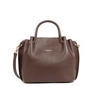 LANCASTER | Foulonné Double - Grand Sac à Main Cuir de Vachette Grainé Marron - In - Or pâle