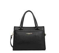LANCASTER | Foulonné Double - Petit Sac à Main Cuir de Vachette Grainé Noir - In - Nude