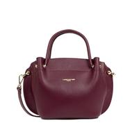 LANCASTER | Foulonné Double - Sac à Main Cuir de Vachette Grainé Bordeaux - In - Or pâle