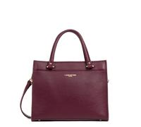 LANCASTER | Foulonné Double - Sac à Main Cuir de Vachette Grainé Bordeaux - In - Or pâle