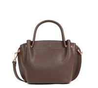 LANCASTER | Foulonné Double - Sac à Main Cuir de Vachette Grainé Marron - In - Or pâle