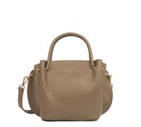 LANCASTER | Foulonné Double - Sac à Main Cuir de Vachette Grainé Taupe - In - Or