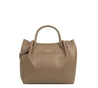 LANCASTER | Foulonné Double - Sac cabas épaule Cuir de Vachette Grainé Taupe - In - Or