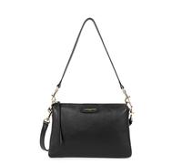 Pochette zippée en cuir noir Dune Noir