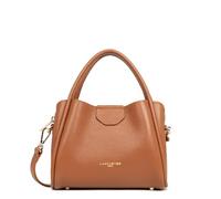LANCASTER | Ida Double - Petit Sac à Main Cuir de Vachette Grainé Camel - In - Orange