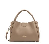 LANCASTER | Ida Double - Sac à Main Cuir de Vachette Grainé Taupe - In - Or