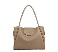 LANCASTER | Ida Double - Sac cabas épaule Cuir de Vachette Grainé Taupe - In - Or