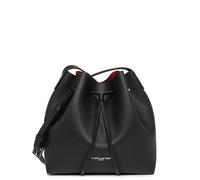 LANCASTER | Pur & Element City - Grand Sac bourse Refente de Cuir de Vachette Lisse Noir - In - Rouge